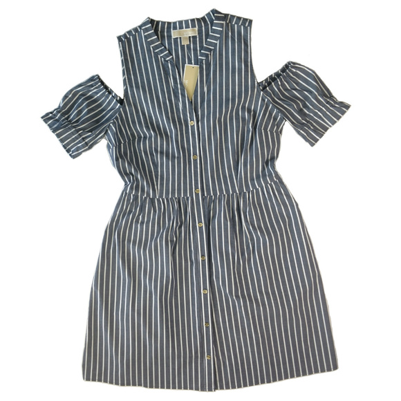 MICHAEL Michael Kors Dresses & Skirts - SOLD MICHAEL MK cold shoulder button striped